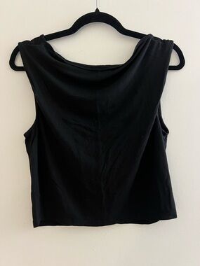 Free People Black Draped Cowl Tank
